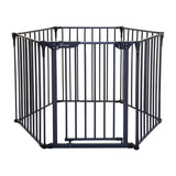 Parc pour bébé DreamBaby Royale Converta 3 en 1 en métal avec barrière large et barrière anti-feu - Gris anthracite