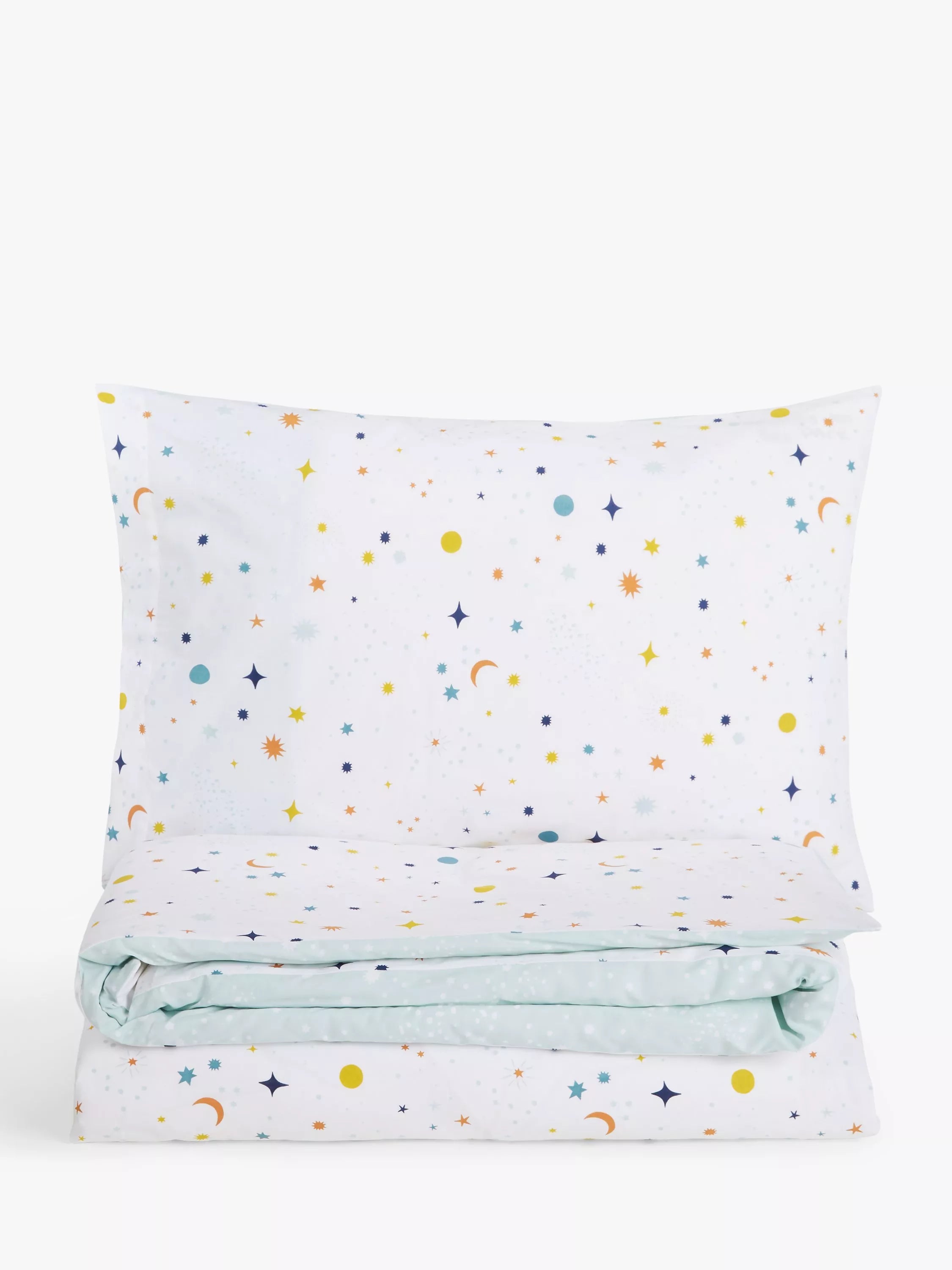little home at John Lewis Space Star Pure Cotton Duvet Cover and Pillowcase Set - McGrocer