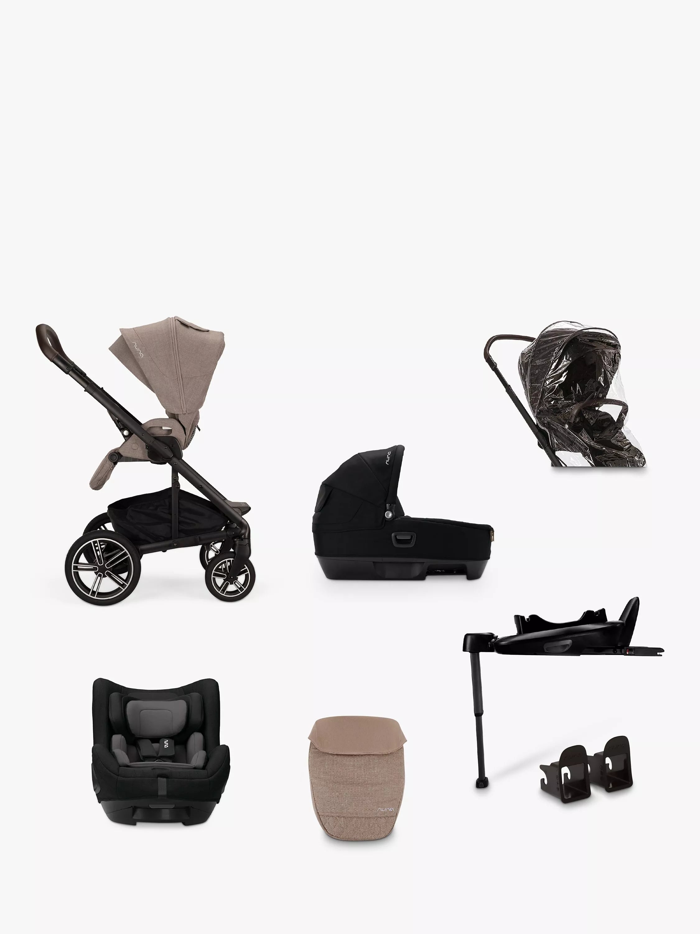 Nuna MIXX Next Stroller, CARI Next Carrycot & TODL i-Size Car Seat with Base Next Generation Bundle - McGrocer
