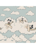 Sanderson Mickey In The Clouds Wallpaper Mural Sea Salt
