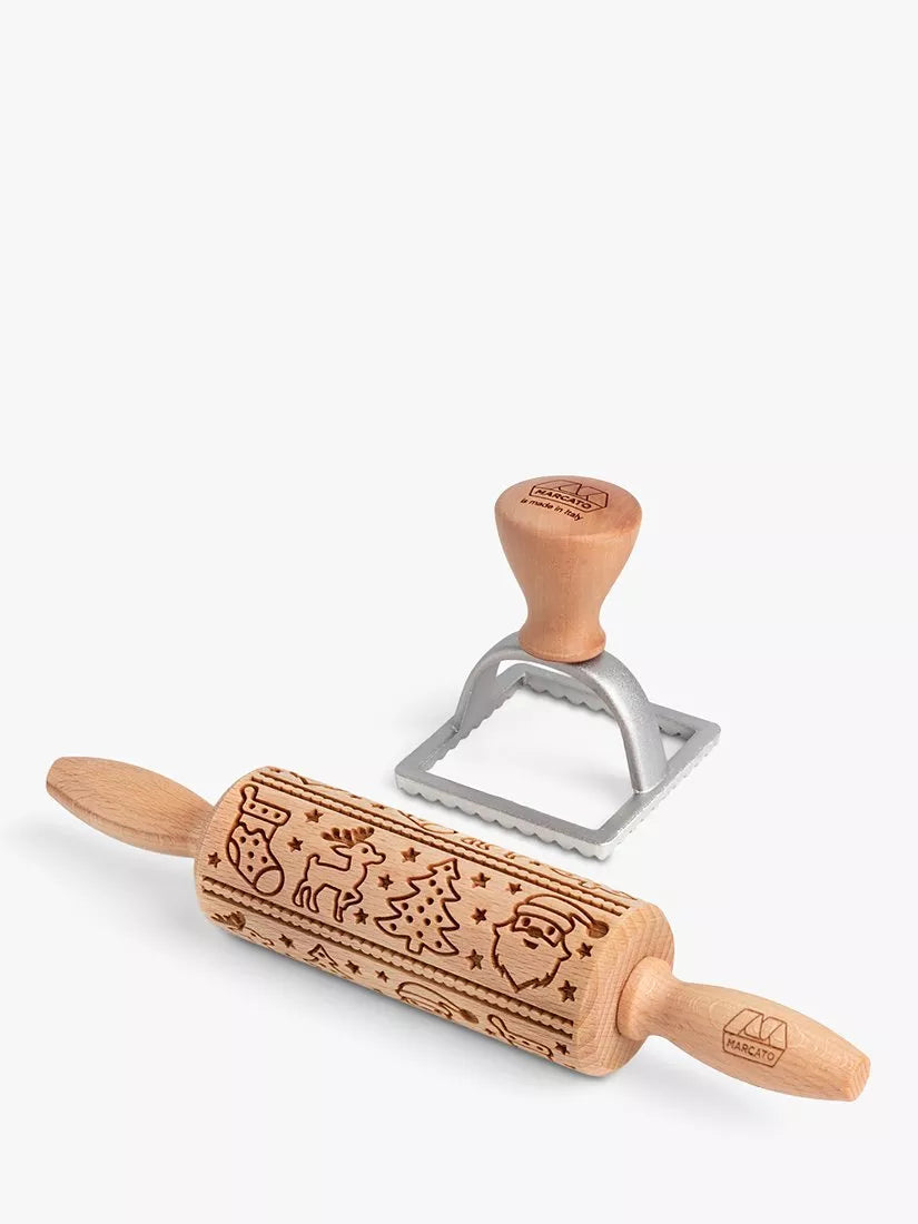 Marcato Christmas Square Cookies Cutter Set, Red - McGrocer