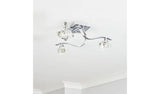 BHS Scorpio Glass Flush Ceiling Light - Silver