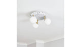 BHS Wilder Printed Flush Ceiling Light - Gold