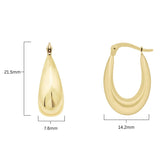 14ct Yellow Gold Teardrop Hoop Earrings - McGrocer