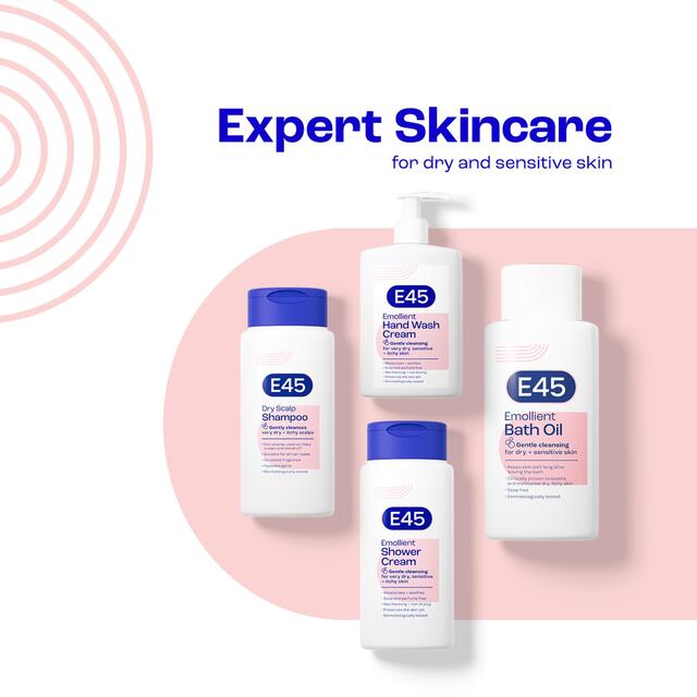 E45 Emollient Wash Cream gentle cleansing for very dry skin Pump   250ml - McGrocer