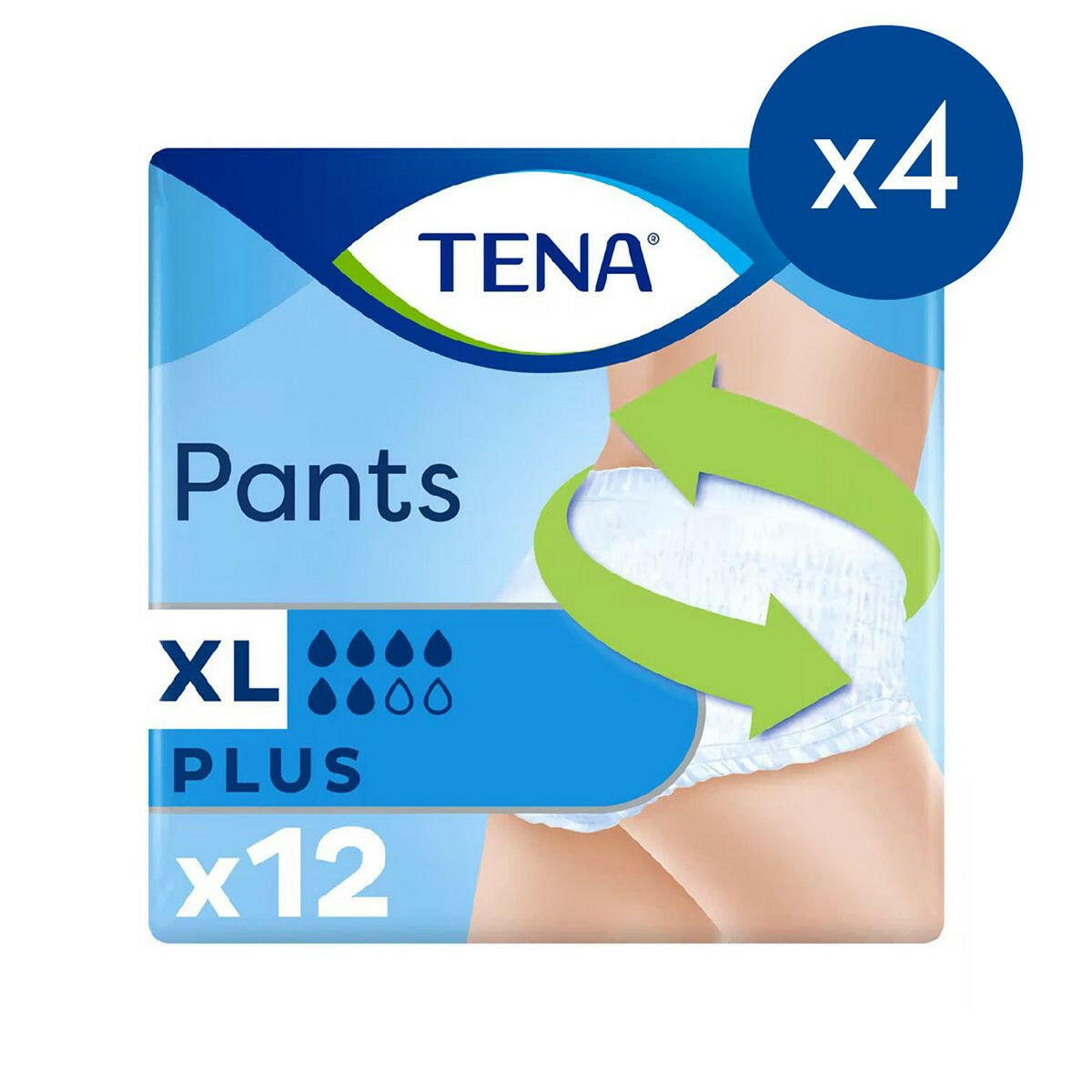 TENA Plus Unisex Incontinence Pants  - Extra Large - 4 packs of 12 bundle GOODS Boots   