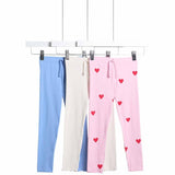 MS Cotton Rich Heart Rib Leggings 3 Pack 4-5 Years Pink