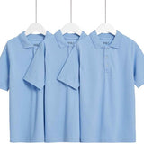 MS Unisex Stain Resist Polo Shirt 8-9 Y Blue