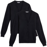MS Black 2pk Cotton Cardigan 3-4Y
