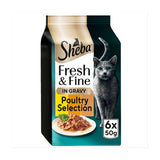 SHEBA Fresh  Fine Cat Pouches with Chicken  Turkey  Duck in Gravy