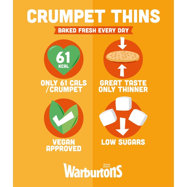 Warburtons 8 Crumpet Thins   8 per pack - McGrocer