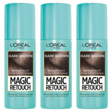 Spray correcteur de racines instantané Magic Retouch de L'Oréal, 3 x 75 ml, teinte Brun foncé