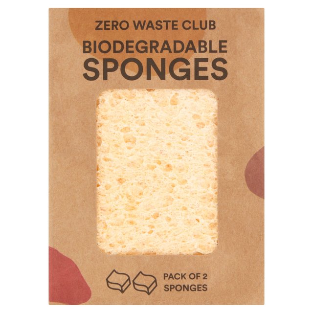 Zero Waste Club Biodegradable Kitchen Sponges   2 per pack GOODS M&S   