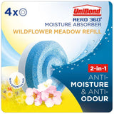 Recharges absorbantes d'humidité Unibond AERO 360 Wildflower, 4 comprimés par paquet