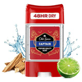 Déodorant anti-transpirant Old Spice Captain pour homme, stick gel transparent, fraîcheur 48 h, 70 ml