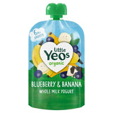 Yaourt onctueux au lait entier, myrtille et banane bio Yeo Valley Little Yeos, format 6M, 90 g