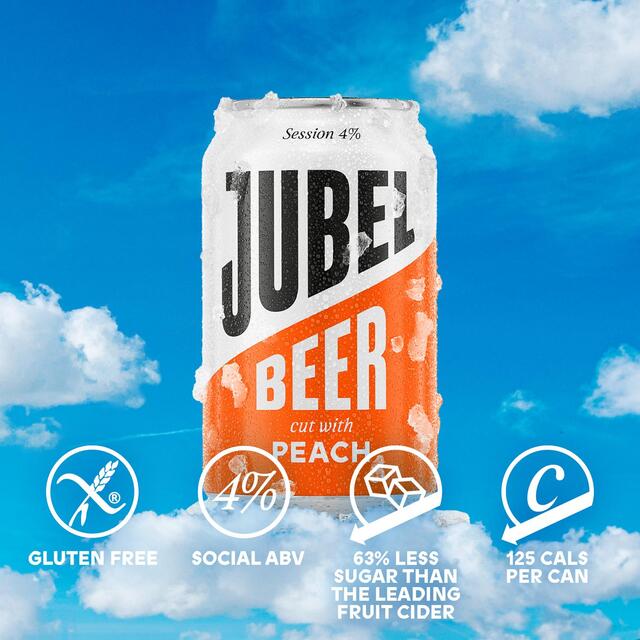 JUBEL Beer cut with Peach   4 x 330ml - McGrocer