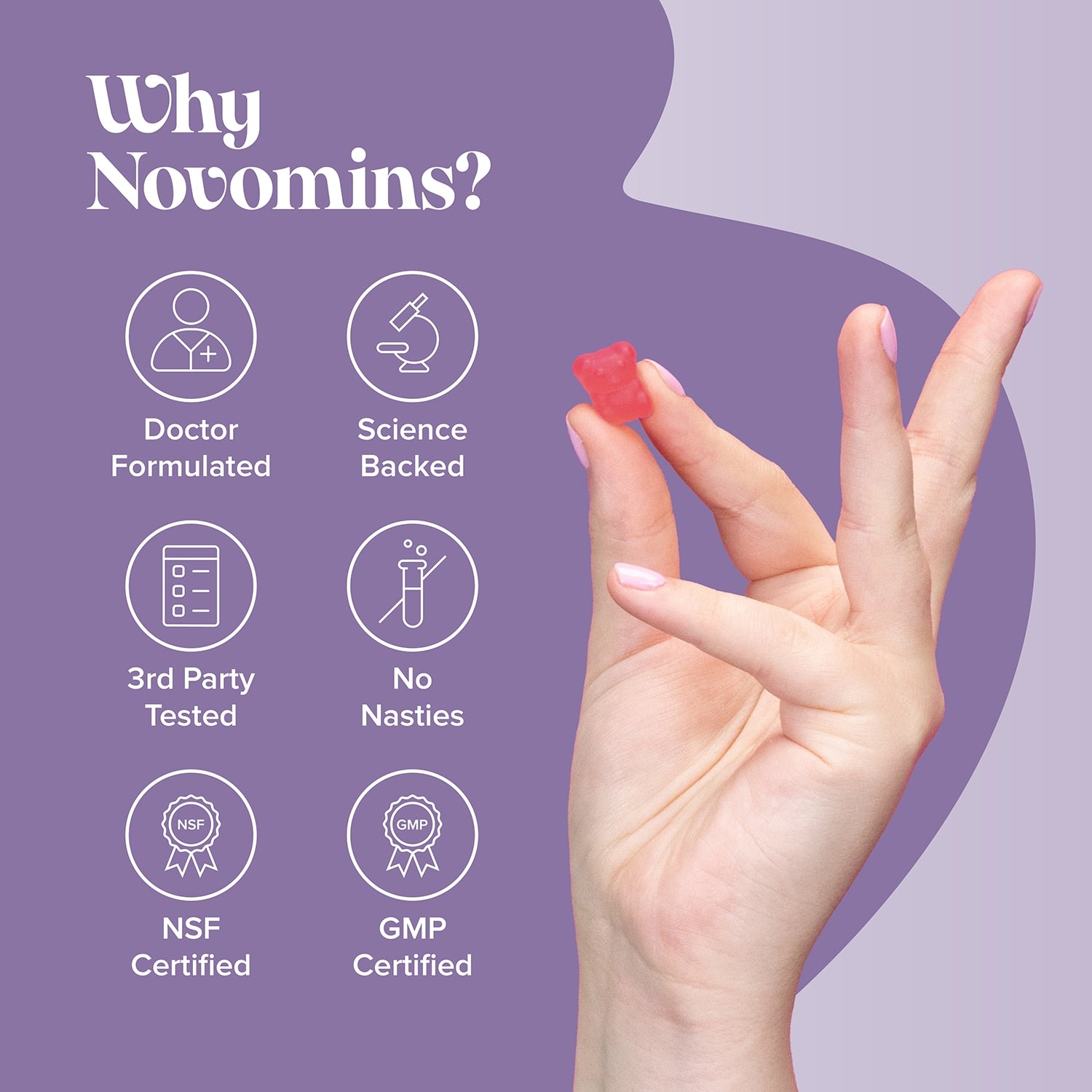 Novomins Kids Magnesium Strawberry Flavoured 30 Gummies - 998887