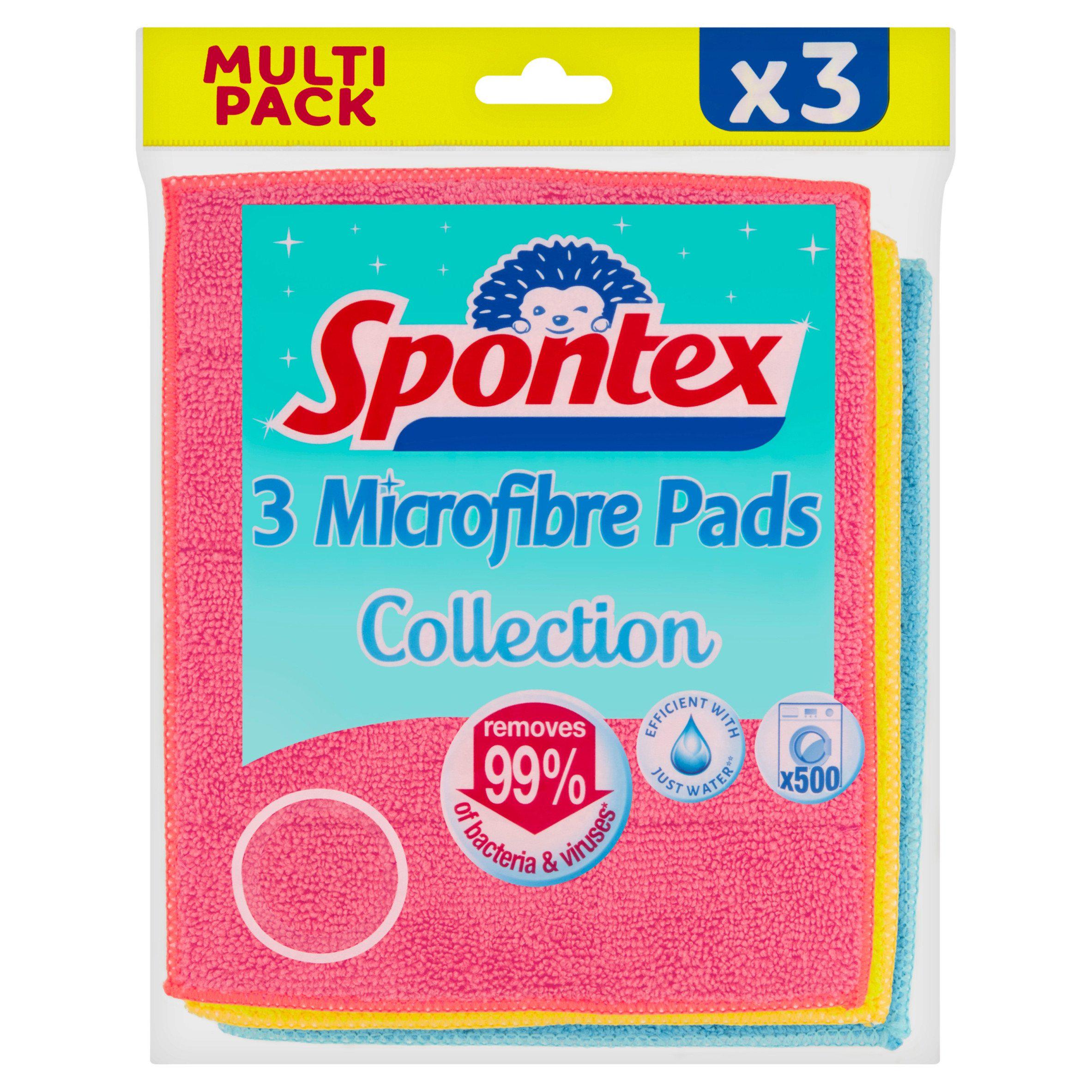 Spontex Microfibre Multipad 3pk Rubber gloves cloths & sponges Sainsburys   