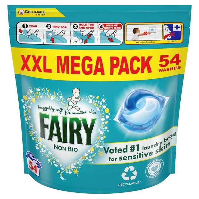 Fairy Non Bio Pods Washing Liquid Capsules For Sensitive Skin 2 x 54 Wash   2 x 54 per pack - McGrocer