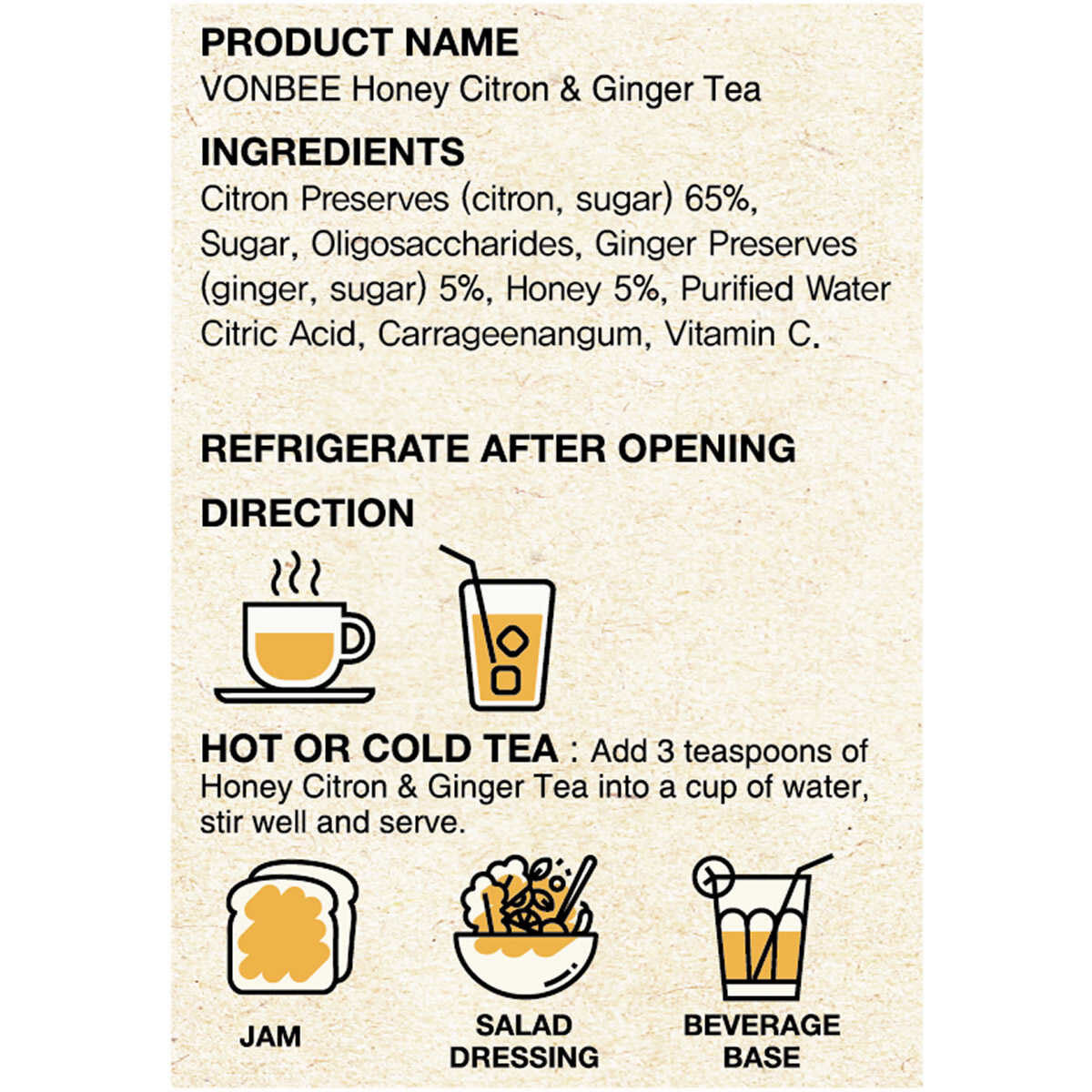 Vonbee Citron & Ginger Tea, 2kg GOODS Costco UK