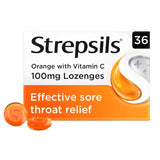Strepsils Orange With Vitamin C Sore Throat Lozenges   36 per pack