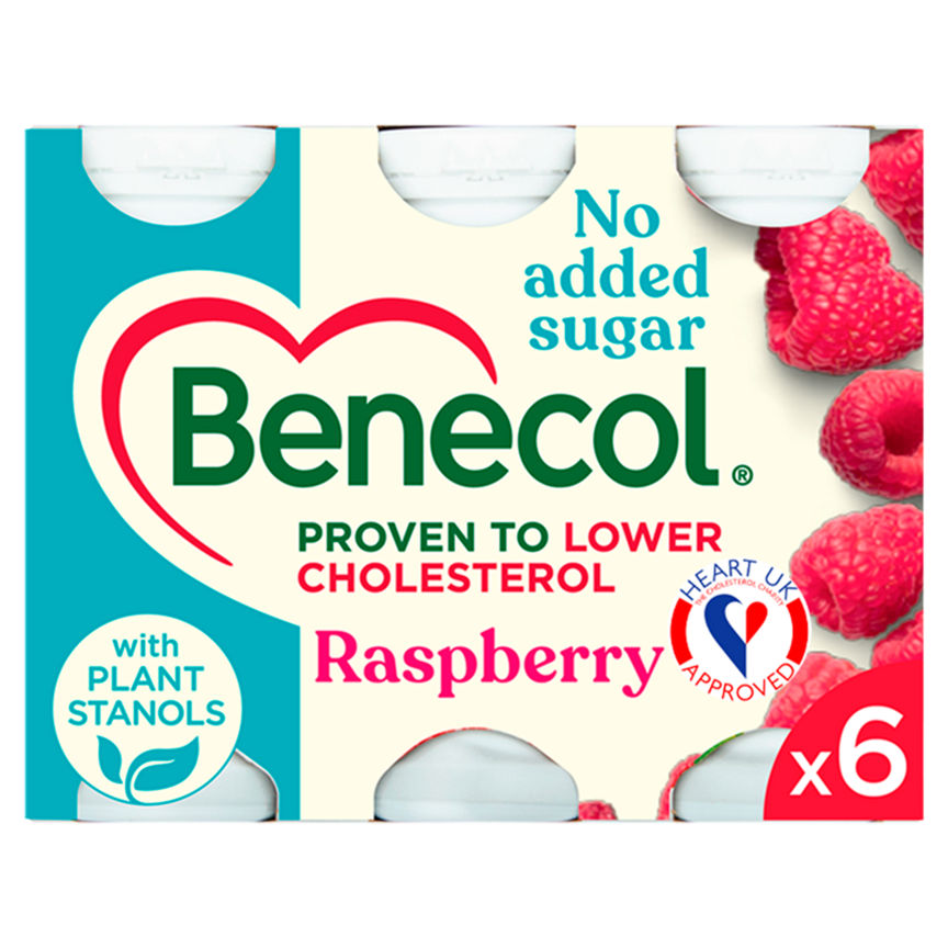 Benecol No Added Sugar Raspberry Yogurt Drink 6 x 67.5g (405g) - McGrocer