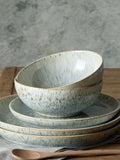 Denby 12-teiliges Geschirrset „Grey Halo Speckle Coupe“