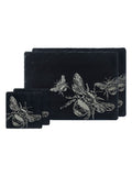 Selbrae House Slate Bee Coaster and Placemat Set