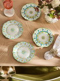 Assiettes à dessert Nina Campbell, lot de 4, motif floral jaune/turquoise 