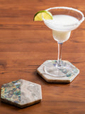 Maison by Premier Assorted Marble And Paua Shell Coasters Set Of 4