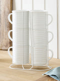 Set of 6 White Malvern Stacking Mugs