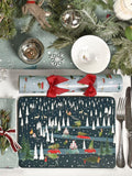 Sophie Allport Tischsets „Home for Christmas“ in Mitternachtsblau, 4er-Set 