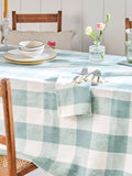 Sophie Allport Teal Blue Gingham Linen Tablecloth