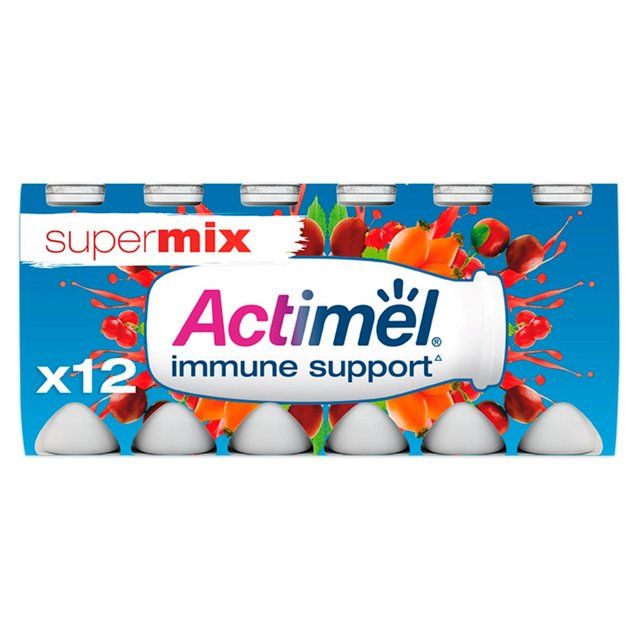 Actimel Supermix Cranberry Redcurrant Rosehip Yogurt Drinks   12 x 100g - McGrocer