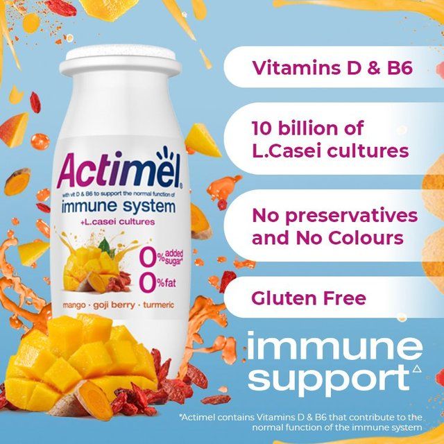 Actimel Supermix Mango Goji Berry Turmeric Cultured Yogurt Drink   8 x 100g - McGrocer