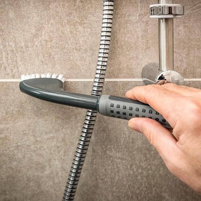 Addis Metallic Graphite ComfiGrip Tile and Grout Cleaning Brush - McGrocer