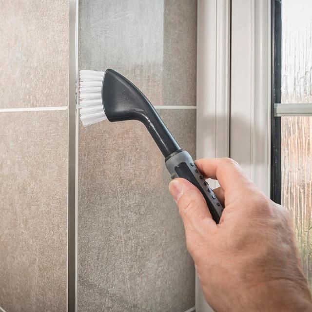 Addis Metallic Graphite ComfiGrip Tile and Grout Cleaning Brush - McGrocer