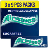 Airwaves Menthol & Eucalyptus Sugar Free Chewing Gum 3 x 9 Pieces - McGrocer