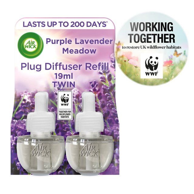 Airwick Purple Lavender Plug In Twin Refill   2 x 19ml - McGrocer