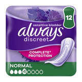 Always Discreet Incontinence Pads Normal For Sensitive Bladder x 12 - McGrocer