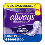 Always Discreet Incontinence Pads Plus Long Plus - 96 pads (6 pack bundle) - McGrocer
