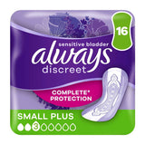 Always Discreet Incontinence Pads Small Plus For Sensitive Bladder x16 - McGrocer