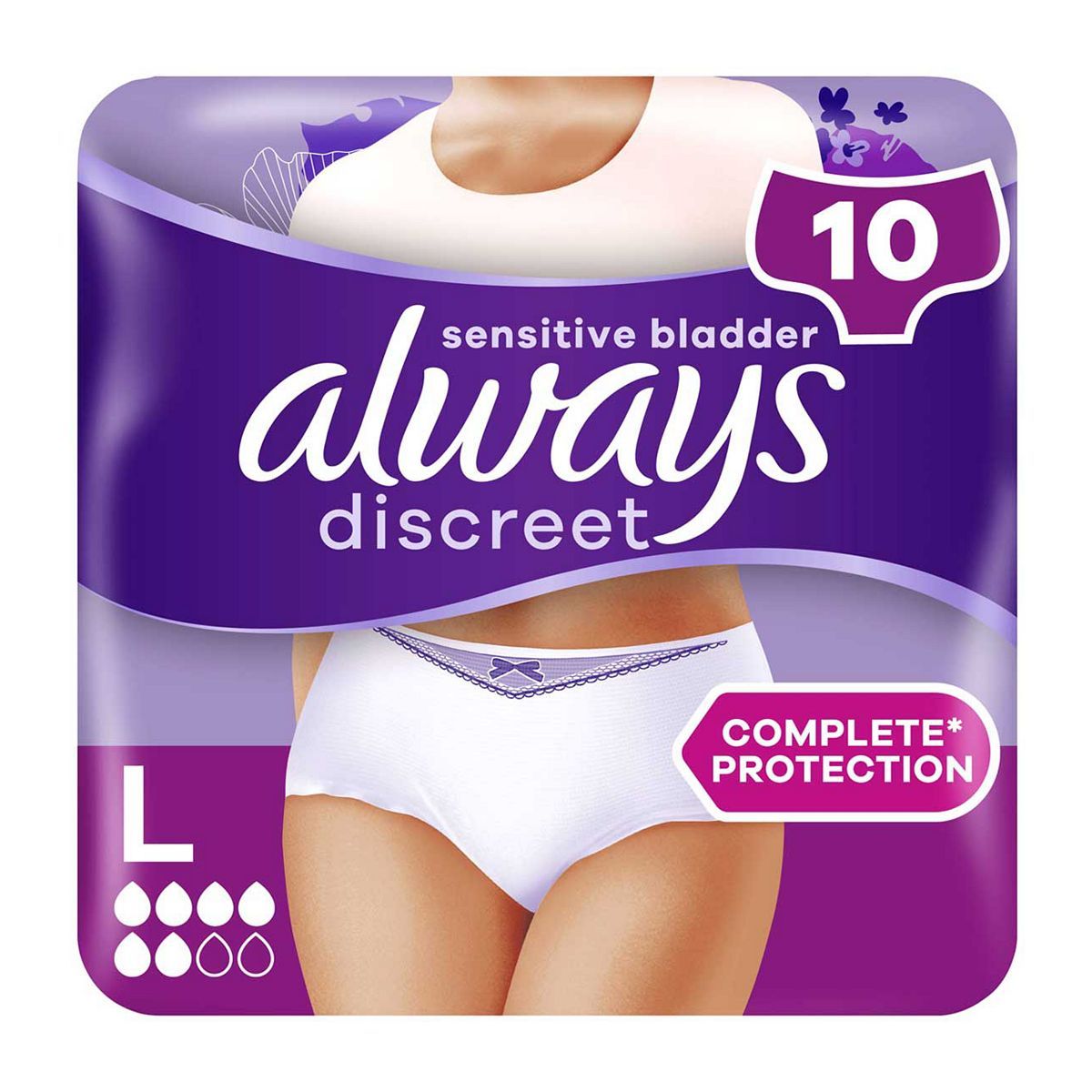 Always Discreet Underwear Incontinence Pants Normal L 10 - McGrocer