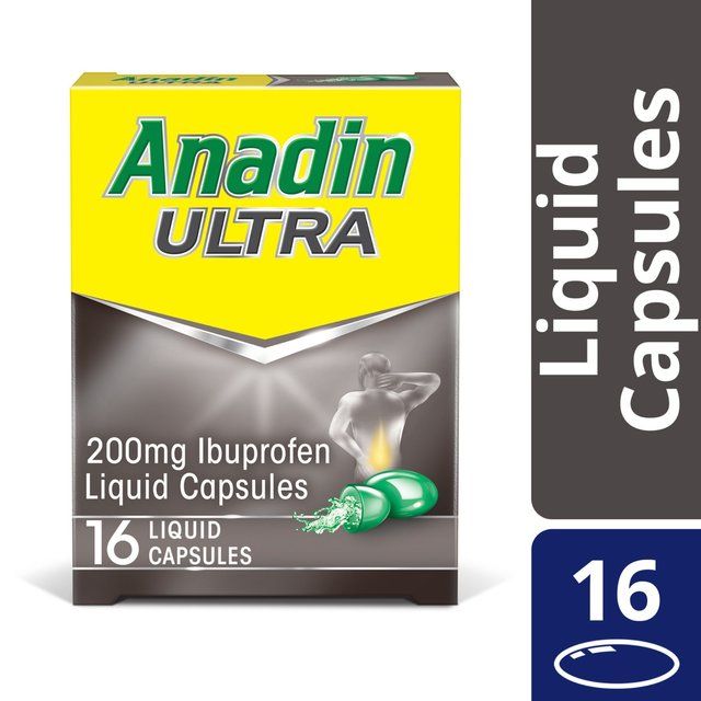 Anadin Ultra Ibuprofen Fast Acting Pain Relief Liquid Capsules   16 per pack - McGrocer