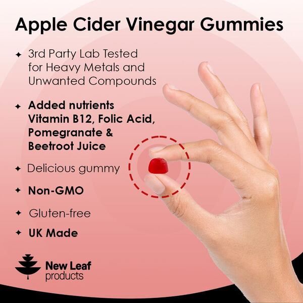 Apple Cider Vinegar, 30 Vegan Gummies + Vitamin B12 Folate - McGrocer