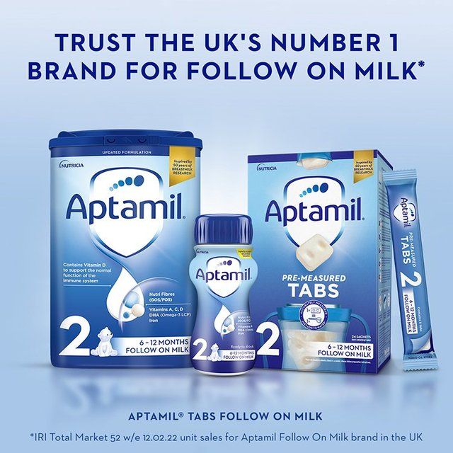 Aptamil 2 Follow On Formula Baby Milk Liquid 6-12 Months Multipack    4 x 200ml - McGrocer