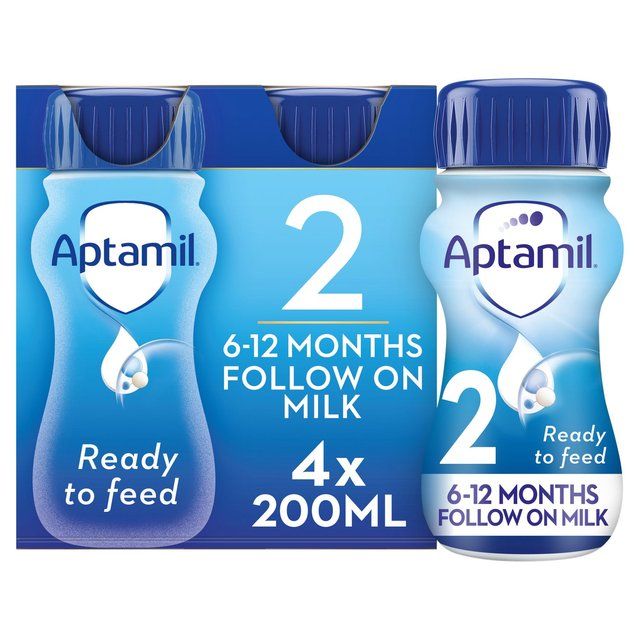 Aptamil 2 Follow On Formula Baby Milk Liquid 6-12 Months Multipack    4 x 200ml - McGrocer
