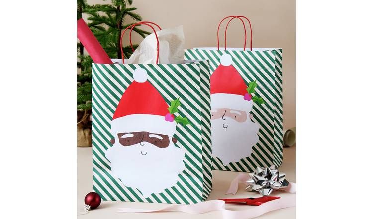 Argos Home Large Santa Striped Christmas Bag - 4 Pack - McGrocer