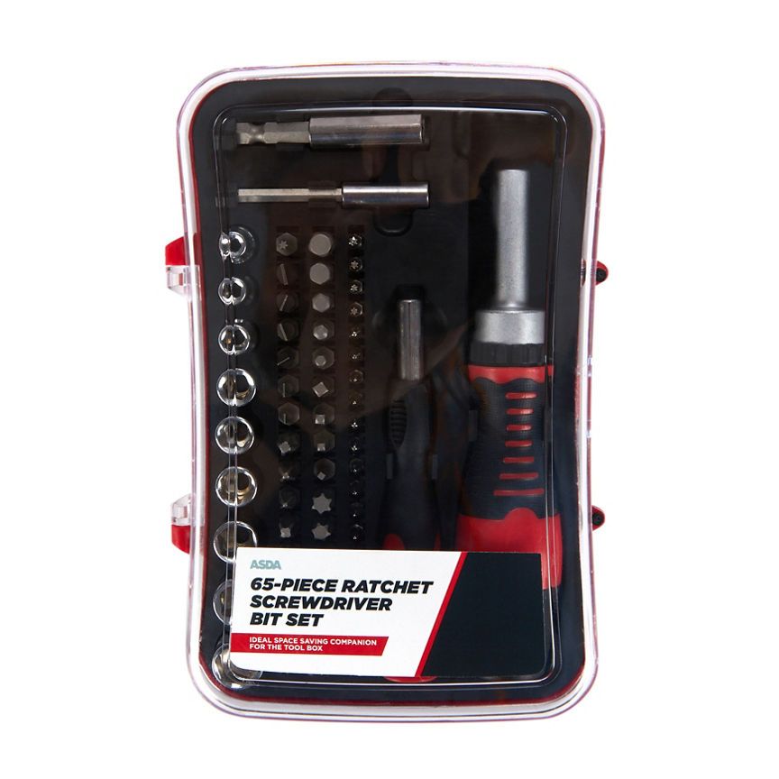 ASDA 65pc Ratchet Screwdriver Bit Set - McGrocer